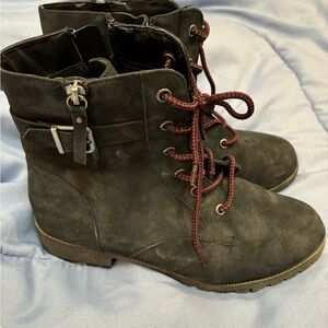Boots, Jellypops, black suede, size 9W